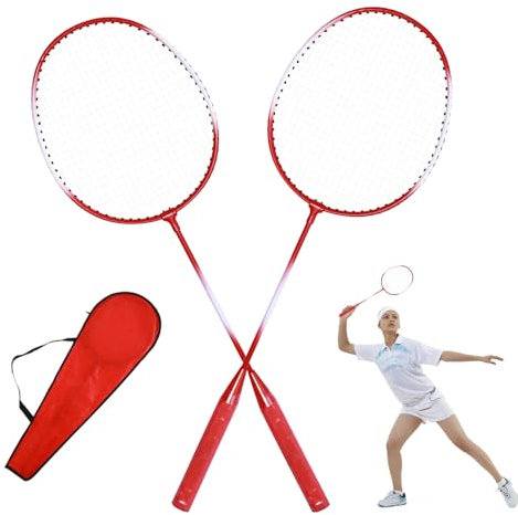 Professioneller Badmintonschläger,Badmintonschläger - Tragbares Badmintonschläger-Set Für 2 Spieler,Badminton-Set Erwachsene, Outdoor-Freizeitzubehör, Sportausrüstung Für Jugendliche, Kinder