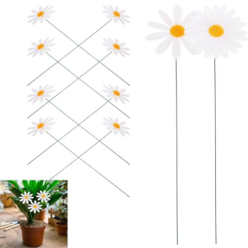 Ktnyl 10 Pezzi Margherita Decorazioni da Giardino, Fiori di Metallo, Margherite Decorazione da Giardino, Giardino A Forma di Margherita, per La Decorazione di Giardini, Prati e Patio All'Aperto