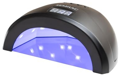 Semilac UV LED Lampe 24W/48W All Black – Nagellampe mit Dual-LED, Timer, Bewegungssensor & Low Heat Mode