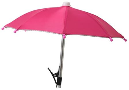 BaotyJie Paraguas para teléfono, antideslumbrante, Resistente al, Impermeable, con Clip para Actividades al Aire Libre y fotografía, Rosa Roja