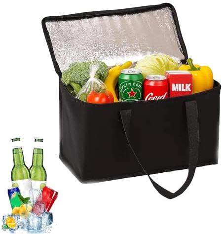 40L Kühltasche Groß, Thermotasche für heiße und kalte Lebensmittel, Kühltasche Faltbar mit Festem Reißverschluss für Alltagsgegenstände, Lieferungen, Picknicks und andere Outdoor-Aktivitäten