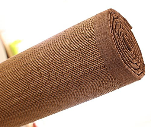 Naturlig bambumatta halkfri sommargolvmatta för burspråk rotting madrass dyna extra bred design för vardagsrum kök trädgård anpassningsbar (B 130 x H 320 cm 51 x 126)