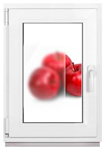 Framex Finestra in plastica bianca satinata larghezza x altezza 50 x 70 cm (500 x 700 mm) 2 x (32 mm) girevole DIN sinistra (maniglia destra)