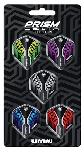 Winmau - Prism Delta Dart Flight Collection - Dart Flights 5 Sets Per Pack (15 in Total) Extra Thick 100 Micron - Standard Shape Darts Flights - Professional Darts Accessories