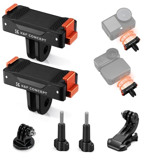 K&F CONCEPT 2 Pack Magnetic Adapter Mount for DJI Osmo Nano/Osmo Action 6, Quick Release Extension Base Bracket with 1/4 Adapter/Quick-Release Buckle for Tripod, Action Camera Vlogging Accessories