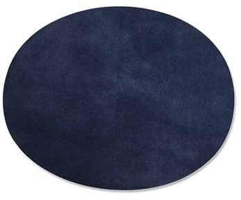 Oval Elbow Knee Patches 2pcs Deerskin Fleece Oval Ironing Patch, Fashion Blazer Elbow Pads, Knee Decoration, Creative Cut(No. 6 Navy Blue)