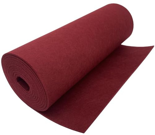 ZKAILCF Rollo Fieltro Manualidades 3mm Tela Fieltro Rojo Grueso 300x30 cm Alta Densidad Filzmatten Zum Zuschneiden Filz Meterware Poliéster Para Patchwork Disfraces Costura Bricolaje Decoración