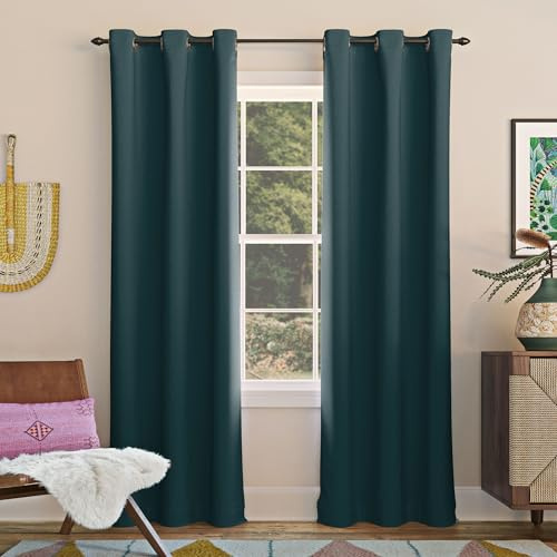 Sun Zero Easton Energy Saving Blackout Grommet Curtain Panel, 40 x 63, Teal
