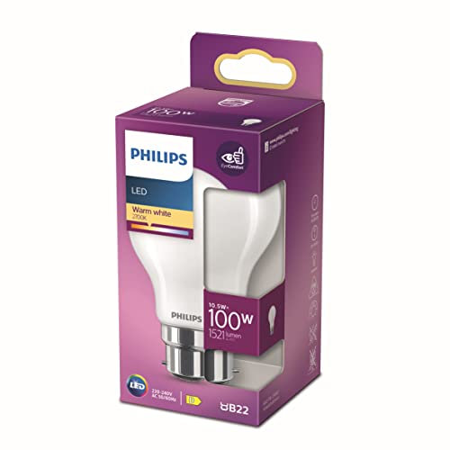 Philips Lampadina LED Classic, Equivalente a 100W, Attacco B22, Luce Bianca Calda, non Dimmerabile
