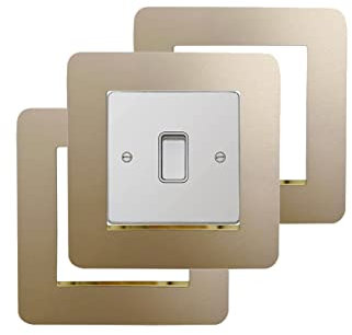 Lichtschalter-Aufkleber aus Acryl, einfarbig, matt, goldfarben, 3 Stück