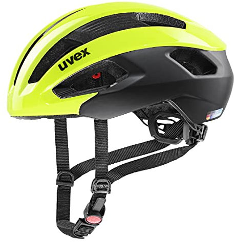 uvex rise cc - sicherer Performance-Helm für Damen und Herren - individuelle Größenanpassung - optimierte Belüftung - neon yellow-black - 56-59 cm