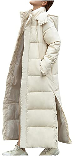ADOSSAC Doudoune Femme Longue Hiver avec Capuche Manteau de Coton Chaude Chaud Parka Longue Blouson À Capuche Trenche Grande Taille Duvet en Coton Manteau Femme Hiver Doudoune