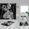 KnSam Duschvorhang, Anti-Schimmel Wasserdicht Vorhänge Gothic Totenkopf Tattoo Frauen Polyester Bad Vorhang Für Badezimmer Bodenmatte Duschvorhang Set Inkl. 12 Duschvorhangringen 120 X 180 cm