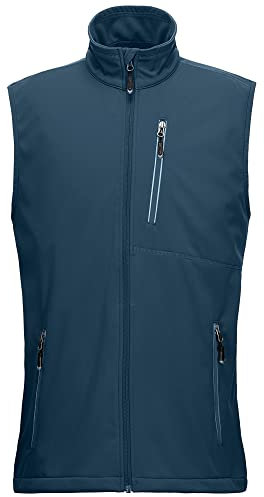33,000ft Leichte Softshell Weste für Herren, Wasserdichte Winddichte Laufweste, Atmungsaktive Vest Gilet Ärmellose Jacke für Radfahren, Laufen, Wandern, Golf, Arbeit Mitternachtsblau L
