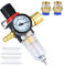 Drado Druckminderer Druckluft, Filterregler Luftfilter Druckregler 1/4 BPS mit Wasserabscheider, deutsche Schnellkupplungen und Manometer
