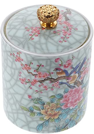 UPKOCH Keramik Teedose 245ml - Emaille-Design, Luftdichter Deckel, Ideal FüR Teeaufbewahrung, Kaffeepulver, MüSli, Geschenkidee FüR Weihnachten, Geburtstag, HauswäRmeln