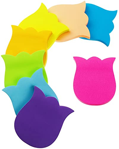Note adesive colorate, 560 fogli, a forma di fiore, autoadesive, per ufficio, scuola, casa, 8 colori, 76 x 76 mm