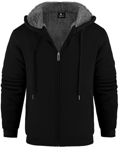 JACKETOWN Felpa con Cappuccio da Uomo Thickened Hoodie Giacca Invernale in Pile Calda