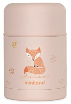 Miniland Food Thermy Candy, 600 ml Isolierbehälter, doppelte Stahl-Isolierschicht hält die Temperatur der Speisen stundenlang.