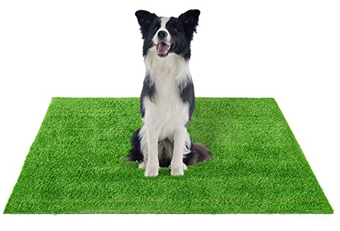 CAPHAUS 36 x 60 inches Self-Draining Artificial Grass Turf, Fake Faux Grass Pad Mat for Pets, Dog Potty Training, Indoor/Outdoor Flooring Lawn Décor Rug Pad, Easy to Clean with Drainage Holes