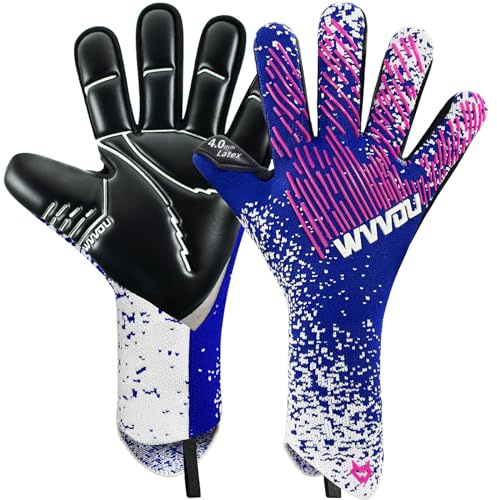 WVVOU Soccer Goalie Gloves Youth Adults, High Performance Goalkeeper Gloves, Breathable Soccer Gloves, 4+3mm Super Grip for The Toughest Saves