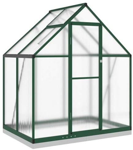 vidaXL Växthus med Aluminiumram i Grön - 169x114x202 cm - Stabilt Trädgårdsväxthus i Metall