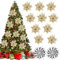 AYNKH 20Pz Fiori dell'albero di Natale decorazioni con clip, Natale Glitter Poinsettia fiore, 14.5cm oro albero di Natale decorazione fiori per decorazione albero di Natale Wreath