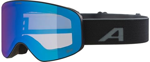 ALPINA FERNIE Q-LITE - Gafas de esquí espejadas para niños, lentes OTG con aumento de contraste y polarizadas, ideal para usuarios de gafas, con 100% de protección UV, black matt