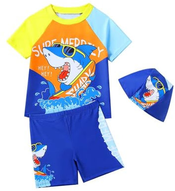 Badeshirt Uv Kinder, UV Shirt Kinder Atmungsaktiv Badeshirt Wassersport Schwimmshirt Kurzarm/Langarm uv Kleidung Unisex Badebekleidung Schwimm Tshirt Rashguard Blaue