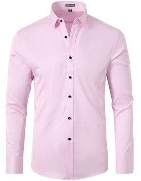 Casey Kevin Chemises pour Hommes Habillées Business Formelle Chemise Boutonnées Manches Longues Casual Regular Fit