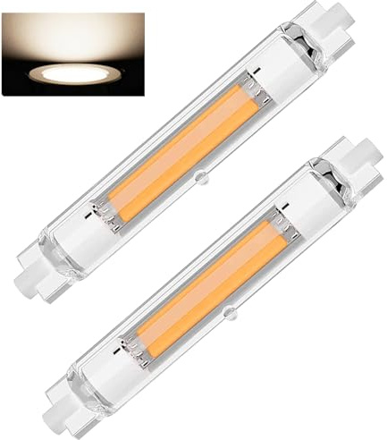 ZJZG R7S LED 118mm Regulables, Bombilla R7S LED 118mm 30W COB Equivalente 300w Lámpara Halógena, Blanco Natural 4500K, 3000LM, iluminación de haz de 360 ​​°, Bajo Consumo, 2 Pack