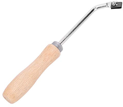 ANGGREK Outil de Rainurage Pro avec Manche en Hêtre Couteau à Rainurer en Acier pour Sol en PVC et 3 Lames de Rechange pour Pose de Revêtement de Sol