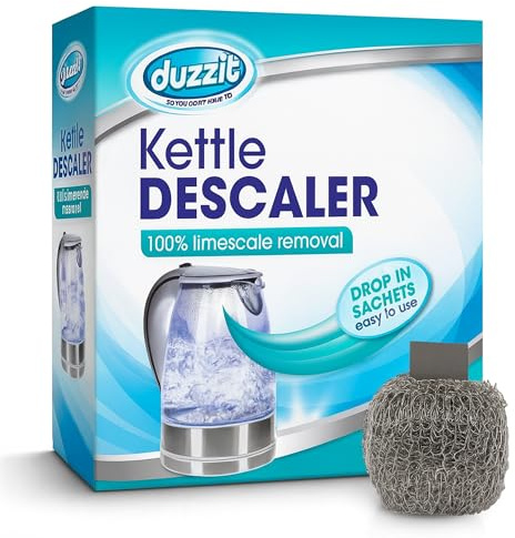 Kettle Descaler 2 Pack – Eco-Friendly Sachets & Reusable Descaler Ball, Fast Acting Hard Water Scale Cleaner, Calcium Mineral Deposit Remover, Universal Kettle Descaling Solution