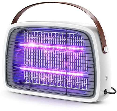 Lampada Antizanzare, 4200V E 2 Tubi LED 20W, Silenziosa E Sicura Con Sistema Antizanzare Elettrico, Ideale Con Effetto Repellente Zanzare Per Uso Interno Ed Esterno