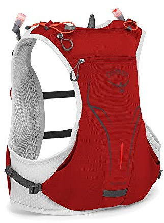 Osprey Duro 1.5 unisex Laufrucksack mit zwei Hydraulics™ 250-ml-Softflaschen - Phoenix Red (M/L)