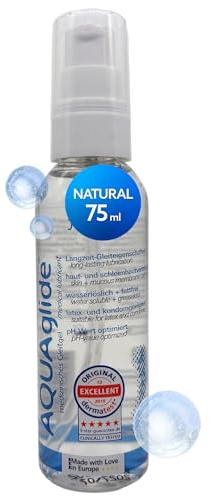 JOYDIVISION Original AQUAglide 75 ml Gleitgel Natural, Kristallklares & Veganes Gleitmittel, Ph-optimiert und Latex- Kondom -Kompatibel