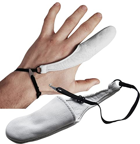 RE-GEN Leather Reusable Protective Adjustable First Aid Finger Stall Protection Cot - White (Large)