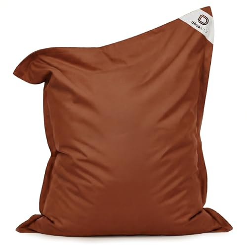 deco arts Pouf Géant XXL Intérieur et Extérieur, Déhoussable, Salon, Jardin, Terracotta