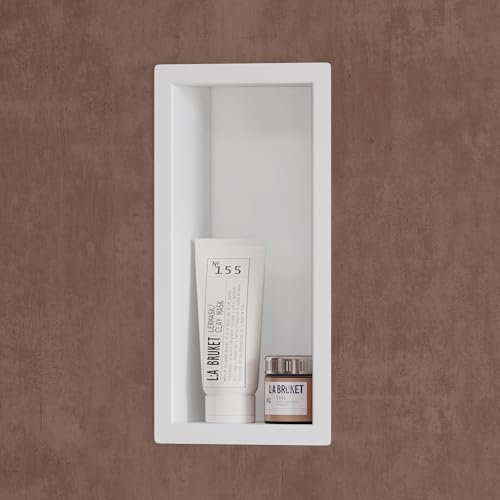 Sogood Niche de Douche à Carreler Blanche 15x30cm Étagère Murale à Encastrer en Acier Inoxydable 1 Pièce