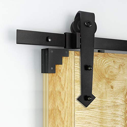 Hebitod Schiebetürbeschlag, Schiebetür Komplettset mit Laufrollen und Schiene, 200cm(6.6FT), Schiebetürsystem Schiebetür Schiene, Schiebetür Zubehör, Pfeil