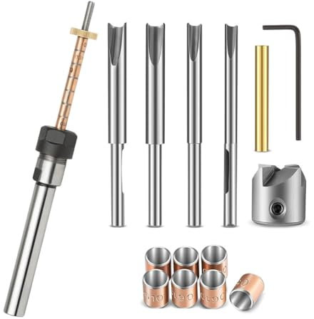 Kquepo Kit de Fabrication de Stylos, Tige de Stylo et Porte-Stylo, Ensemble de Coupe, Mandrin de Tournage Du Bois pour la Fabrication de Stylos, Accessoires de Tour à Bois A