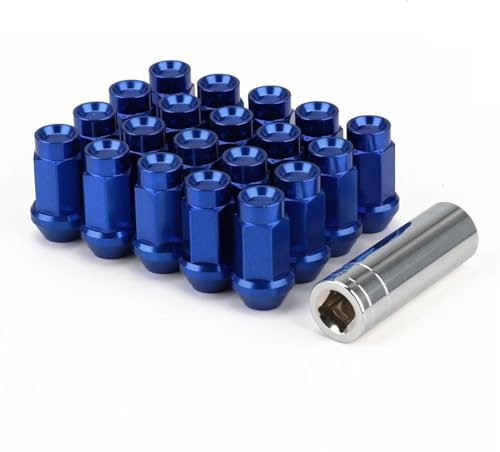 Radschrauben 20 Stück Radschrauben Muttern Stehbolzen M12 X 1,5 M12 X 1,25 Rennwagen-Modifikation Sechskant 19 Mm Radmuttern Radnabenmuttern Im Lug-Stil (Color : Color 4, Size : M12x1.25)