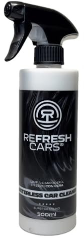 Refresh Cars Kit Limpieza de Coche en Seco con Cera Carnauba - Lavado Sin Agua y Tratamiento Cerámico Híbrido. Abrillantador y Protector para Carrocería y Moto. INCLUYE BAYETA Microfibra