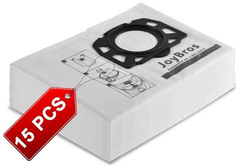 JoyBros 15 bolsas para aspiradora Kärcher WD 3 S WD 3 V-17/4/20 KFI 357 2.863-314.0 WD 2 Plus KWD 3V KWD1-2 SE4001 SE4002 Bolsas de filtro de fieltro