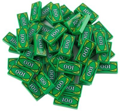 Lego® 50 Stück 100$ Dollar Fliesen – Perfekt für Banken, Geschäfte & actiongeladene Räuber-Szenen!