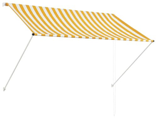 Store rétractable 200 x 150 cm avec cadre en acier et tissu polyester revêtu de PA – Protection UV pour terrasse et jardin