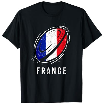 Drapeau France sur Ballon pour Fier Fan Rugby Français T-Shirt