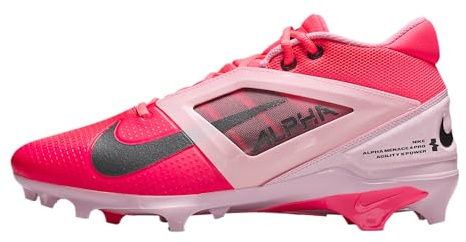 Nike Alpha Menace 4 Elite Football Cleats (FD7036-600, University Red/Team Red/Black/White), Racer Pink/Pink Foam/Dark Smoke Grey/Dark Grey, 10 UK