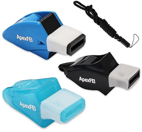 ApexFEI 3 Pack Sports Whistles with Lanyard Loud Referee Whistles for Basketball Football & More Ideal for Coaches, Refs & Officials Train