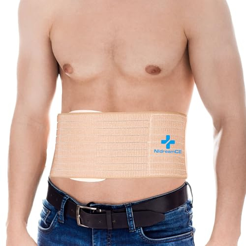 NIdreamCE Umbilical Hernia Belt for Men and Women Abdominal Support Binder with Compression Pad for Belly Button Navel Hernia Support, Helps Relieve Pain for Incisional, Epigastric, Ventral
